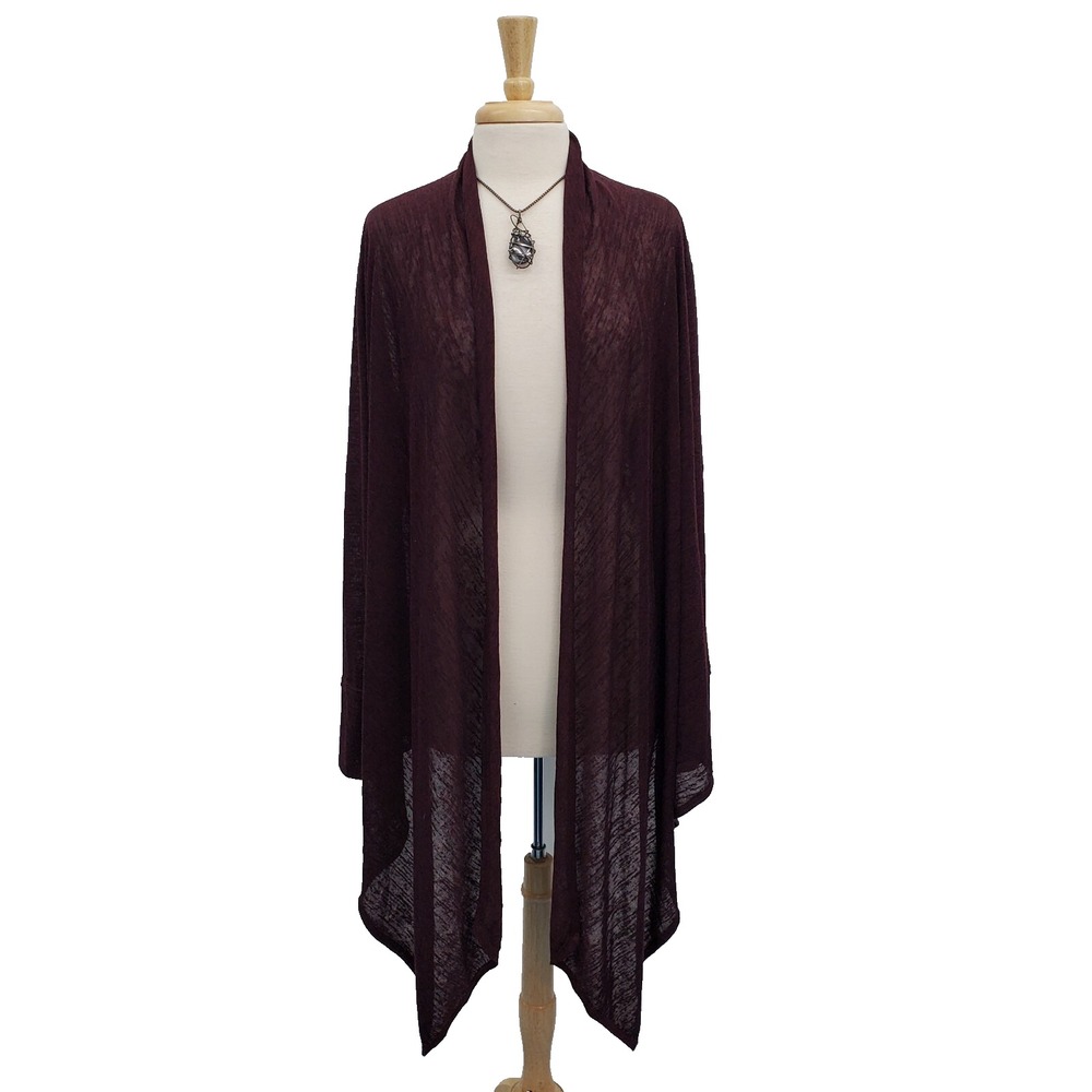 Jeans By Buffalo Womens Purple Open Front Lightweight Knit Cardigan Size XL